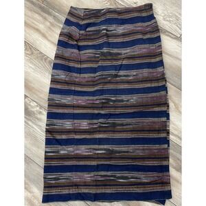 Vintage Huntington Ridge‎ striped maxi wrap skirt southwestern size Large